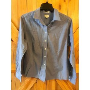 Gander Mountain long sleeve button up blouse blue size XL ￼(1266)